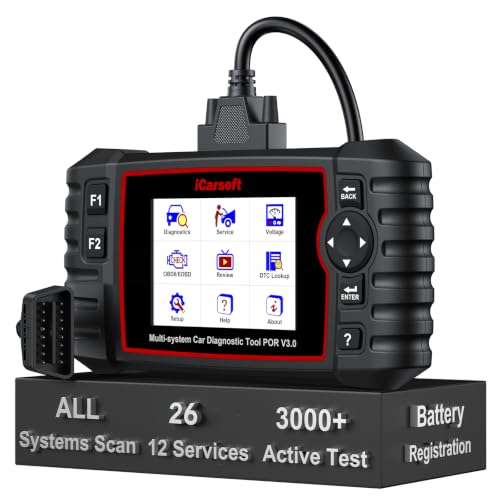 Bidirectional Diagnostic Tool for Porsche/Cayenne, iCarsoft POR V3.0 All System OBD2 Scanner, 26 Resets +12 Extra Services Battery Registration Code Reader for Porsche,Support CAN-FD, Free Update