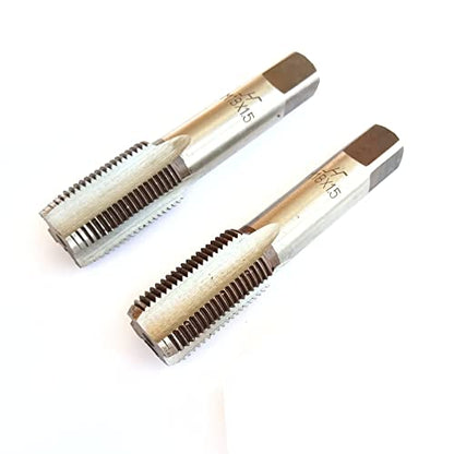 AtticZone M18 x 1.5 Metric Hand Thread Tap, Right Hand, Alloy Tool Steel, 1 Taper Tap, 1 Plug Tap for Metal Working DIY Industrial - size: M18x1.5