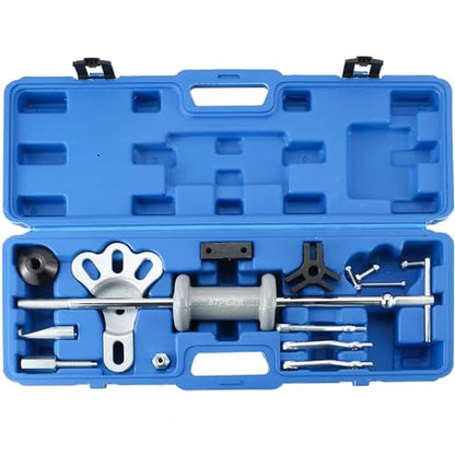 ATPEAM 17pcs Slide Hammer Dent Puller Set, 5lb Slide Hammer Axle Bearing Dent Hub 2 3 Internal External Gear Puller Set Auto Body Truck Repair Took Kits - size: 17pcs Slide Hammer
