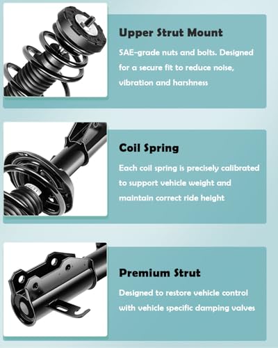 SCITOO - 2Pcs Front Complete Struts Spring Assembly + 2Pcs Rear Shock Absorbers Fits 2010 2011 2012 2013 14 15 for Buick LaCross Full Set Front Rear Complete Struts with 172528 349136 5647 - Set of 4 - size: As Shown