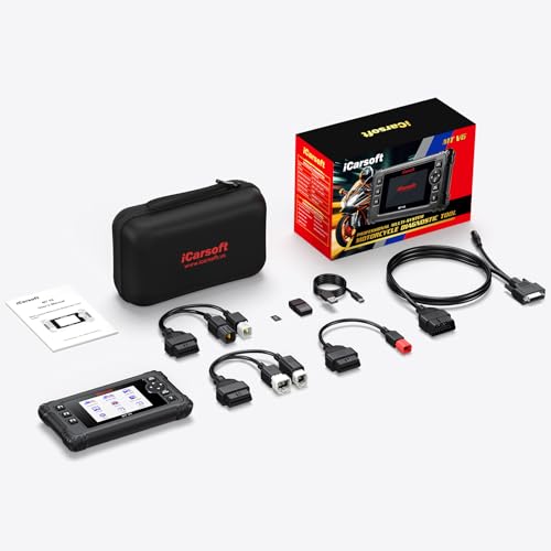 Motorcycle Bidirectional Diagnostic Scan Tool for Kawasaki, iCarsoft MT V6 All System Motor OBD2 Scanner- All Actuation Tests, Special Functions, Battery Test, Also for Car OBD2 Diagnose-Upgraded Ver