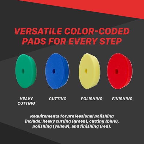 Maxshine 5” Universal High Pro Heavy Cutting Foam Pad – Compatible with DA & Rotary Polishers – Professional Detailing Pad for Aggressive Paint Correction – Washable & Reusable – Hook & Loop Backing - size: 5", style: Heavy Cutting