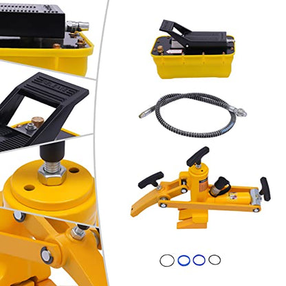 10000PSI Hydraulic Tire Bead Breaker & 70Mpa Hydraulic Foot Pump Kit, Heavy-Duty Steel Tire Change Repair Bead Breaker Tool with Air Hose for Farm, Tractors, Buses, Lawn Mowers, ATV