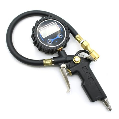 TMAX Digital Tire Pressure Gauge with Inflator, 250 PSI Air Chuck for Car, Truck, SUV, Easy Connect Compressor, Car Accessories with LCD Display and Purge Valve