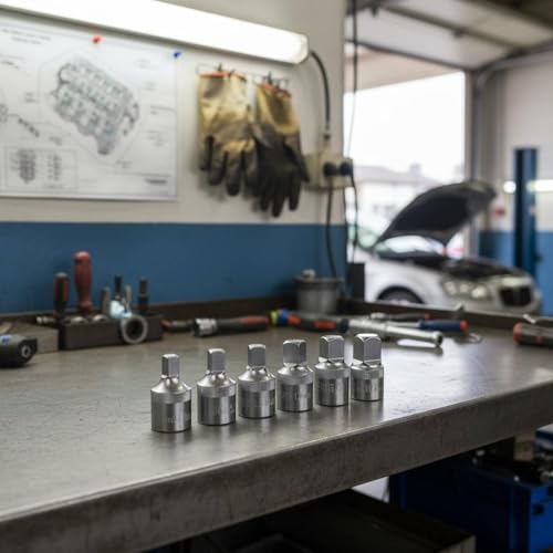 harayaa Wrench Socket Square Head Sump Plug Key Oil Pan Removal Drain Plug Automotive Tool Universal Compatibility Heat-Treated Alloy Steel Sandblasted Finish Suitable for Garage Vehicle Maintenance