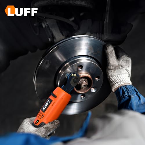 LUFF Cordless Electric Ratchet Wrench Kit, 3/8" 12V Power Ratchet Tool Set, 50N.m Variable Speed Trigger with 2 2000mAh Lithium-Ion Batteries, Fast Charge, 11 Sockets