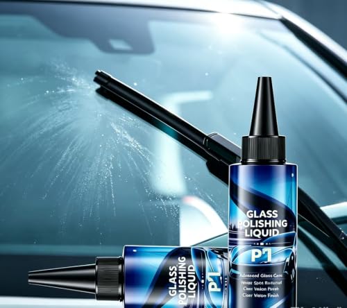 Car Glass Polishing Compound, Cerium Oxide Water Repellent Cleaner, Removes Oil Film & Water Spots, Fixes Minor Scratches, Restores Clarity