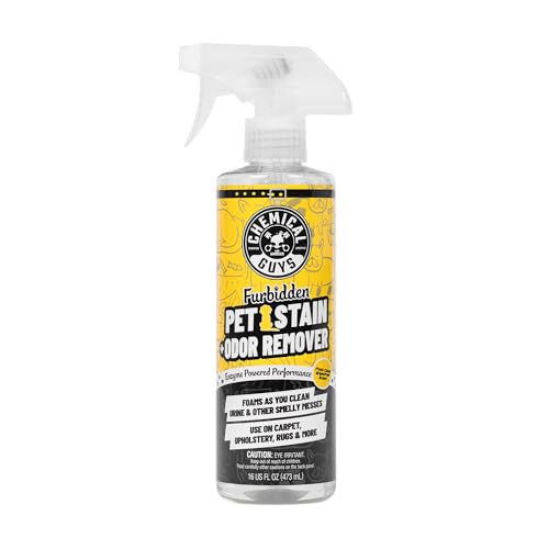 Chemical Guys Furbidden Pet Stain Remover for Car & Home, Carpet & Upholstery Cleaner, Eliminates Pet Odors & Stains from Urine & Vomit, Multi-Surface Pet Odor Neutralizer - 16 oz - size: 16 Fl Oz (Pack of 1)