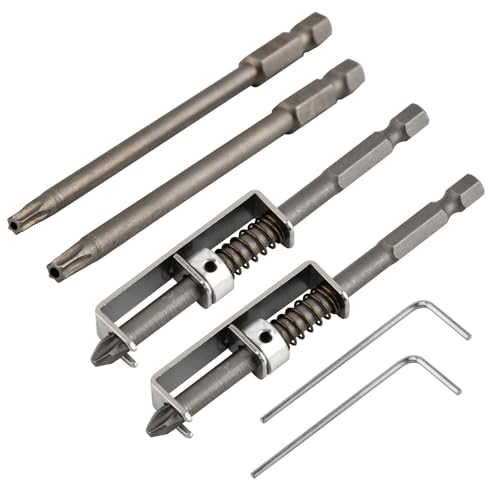 2Pcs Spring-loaded Screw Holder Bit, Anti-drop Screwdriver Bit, Bit Holder Universal Screw Retaining Tool for Electricians, Mechanics, DIY Home Repair(COLOR:silver)