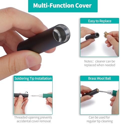 YIHUA 928D-IV Soldering Iron Kit with Type-C Port, Fast-Heating with C235 Cartridge, 194~842°F Temperature Adjustable, PD/QC/Adaptive Protocols, LCD Display, and Multi-Functional Cover - style: 5-IN-1