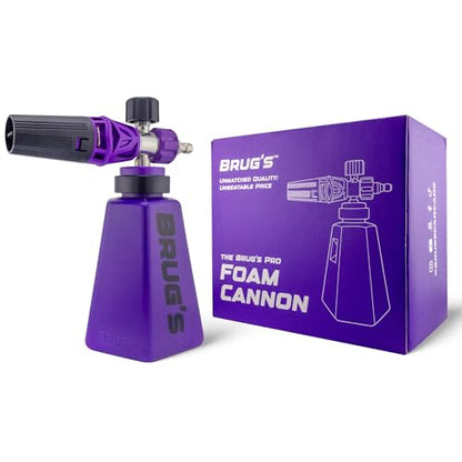 Brug's™ Pro Foam Cannon V2 - Professional Car Wash Foam Gun for Pressure Washer - Adjustable Spray Blaster, 1.1mm Orafice, Wide Neck Bottle, 1/4" Quick Connector - Snow Foam Cannon
