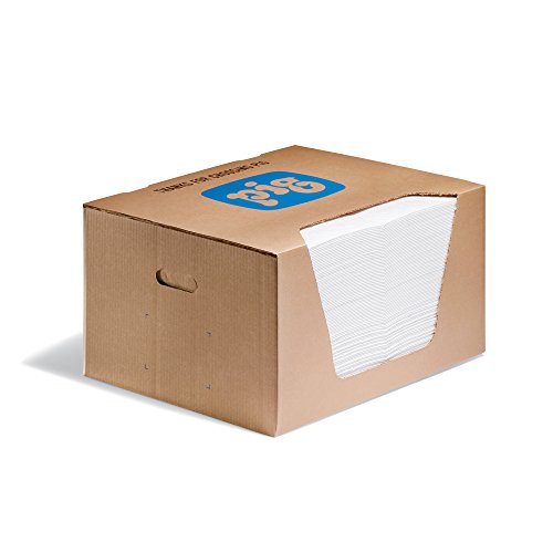 PIG Oil Absorbent Mat Pad | in Dispenser Box | Absorbs Oils & Fuels | 21 oz Absorbency Per Pad | Mediumweight | 20" L x 15" W | 100 Pads | MAT454 - style: With Dispenser Box