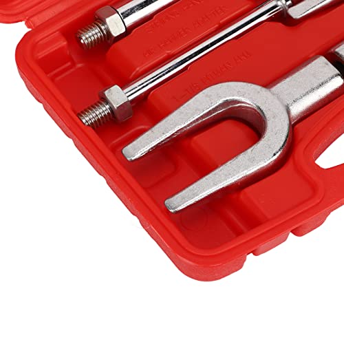 5 Pcs Ball Joint Separator Set, Pickle Fork Tool Set, Heavy Duty Steel Tie Rod Removal Tool, Ball Joint Remover, with Box, Universal for Cars and Light Trucks Van