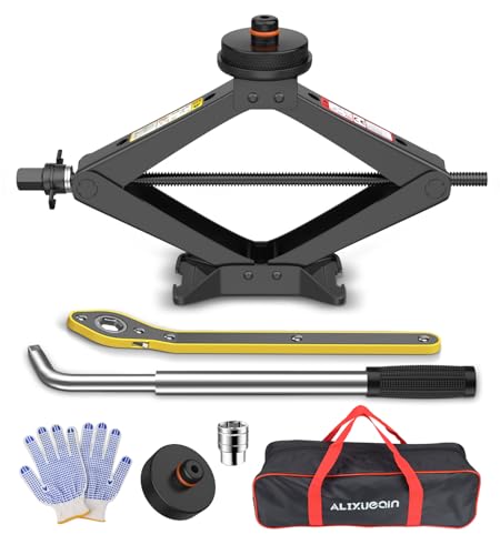 Car Jack for Tesla, 2.5 Ton Car Scissor Jack Kit for Tesla Model Y Model 3/S/X, Tire Changing Kit with 2 Tesla Specific Jack Pads - color: Black