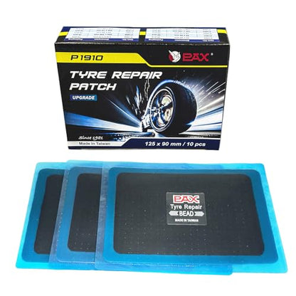 PAX Upgraded Radial Tire Repair Patches 125x90mm / 4.92x3.54 Inch (10 Pack), 2-Layer Super Strong Nylon Fabric Heavy-Duty Puncture Fix for Truck & Car (Rubber Cement Required) - size: 125x90mm