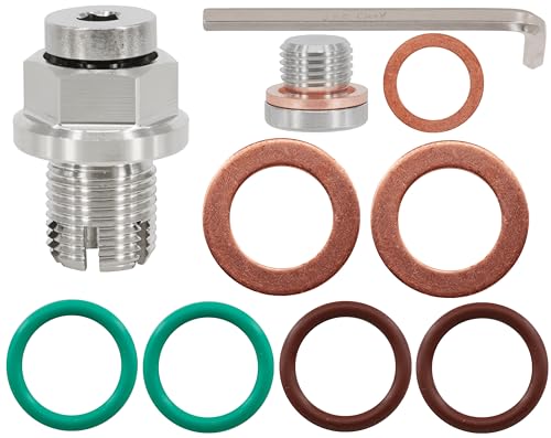 M14.1-1.25 x 15mm Oversize Piggyback Oil Drain Plug, Stainless Steel Self Tapping Oil Pan Thread Repair Kit - size: M14.1x1.25