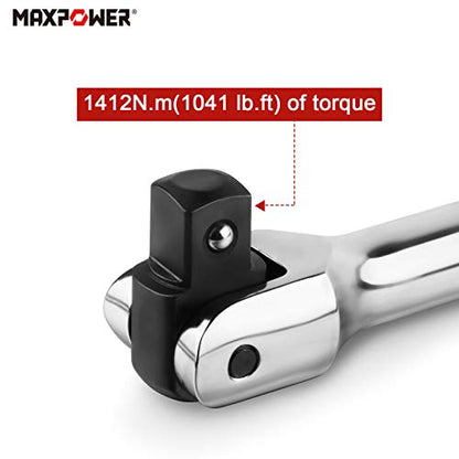 MAXPOWER Heavy Duty 3/4 Drive Breaker Bar 24-inch with Flex Handle - size: 24"