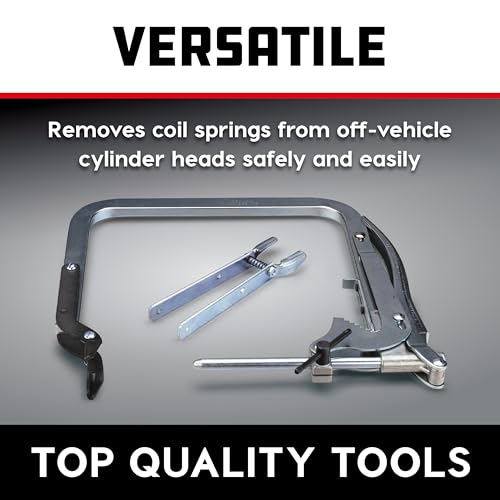 Powerbuilt Valve Spring Compressor Kit, Remove Coil Springs, Cylinder Heads, T-Handle, Car and Vehicle Service Repair Tool Set - 648615, Silver