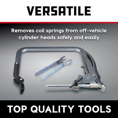 Powerbuilt Valve Spring Compressor Kit, Remove Coil Springs, Cylinder Heads, T-Handle, Car and Vehicle Service Repair Tool Set - 648615, Silver
