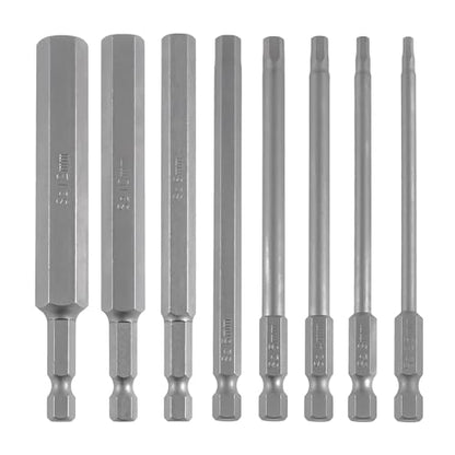 VESTTIO Metric Hex Allen Wrench Bit Set, 8-Piece, 4-Inch, Magnetic S2 | 2.5-12mm, industrial S2 alloy steel, 1/4 inch hex shank, magnetic tips, design for power screwdriver drill impact driver - size: 8 HEX / 4 inch