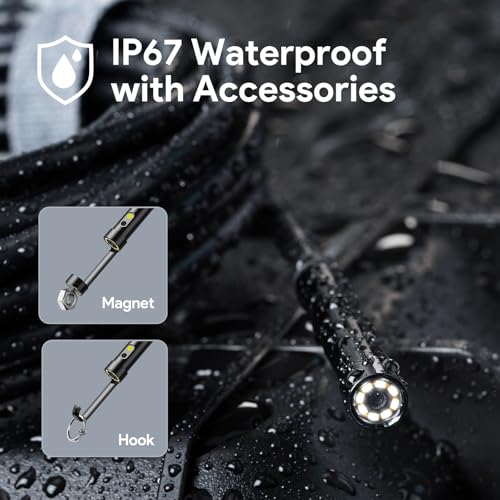 DEPSTECH 2K Endoscope Camera with Light: 2560P QHD Dual Lens Inspection Borescope with 16.5FT Snake Cable for iPhone & Android, Industrial Scope Automotive Tools for Sewer, HVAC, Plumbing, Mechanic