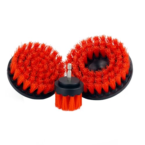 Maxshine 2", 4", & 5" M8 Medium-Duty Upholstery Carpet Brush with Drill Attachment Set – Power Scrubber Attachment for Car Detailing – Removes Grime, Stains & Spots from Fabric, Seats & Carpets - size: Medium-Duty Set