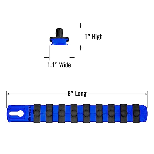 Ernst Manufacturing 8-Inch Socket Organizer with 9 3/8-Inch Twist Lock Clips, Blue (8408-Blue-3/8) - color: Blue, size: 3/8-Inch Twist Clips, style: 8-Inch