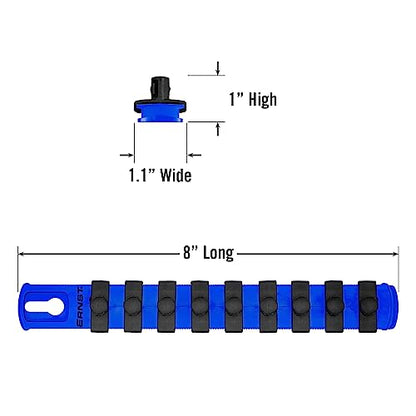 Ernst Manufacturing 8-Inch Socket Organizer with 9 3/8-Inch Twist Lock Clips, Blue (8408-Blue-3/8) - color: Blue, size: 3/8-Inch Twist Clips, style: 8-Inch