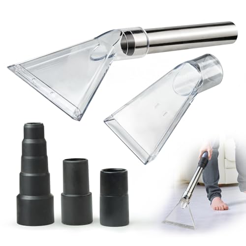 Universal Clear Vacuum Extraction Accessory with 1-1/4“,1-7/8” and 2-1/2” Adapter,Compatible with All Shop Vac Extractor,Wet Dry Vacuum Cleaner Attachments for Upholstery,Carpet Cleaning,Car Detailing - size: Large+Small
