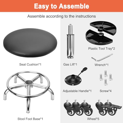 JOSTZHXIN Garage Mechanic Stool Chair Rolling Shop Chair, Height Adjustable Garage Shop Seat, Low Stools with Storage Tray, Rolling Stool for Salon SPA Tattoo (Style 3) - style: Style 3