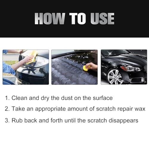 2Pcs Car Scratch Remover Wax, Professional Scratch Remover for Vehicles,Car Scratch Repair Paste with Wipe Sponge,Car Scratch Repair Paste for Deep Scratches with Wipe and Sponge