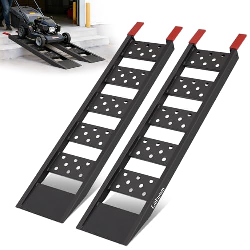 LIEKUMM 40" Heavy Duty Truck Ramps, 2200 lbs Loading Ramps for Pickup Trucks, Metal Truck Bed Ramps for ATV, Lawn Mower, Trailer Use - size: 40"L(Black/2PCS)