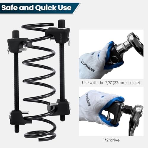 ATPEAM Macpherson Strut Spring Compressor 2pc Heavy Duty Coil Spring Compressor Strut Remover Installer Tool 7/8in Socket 1/2in Drive