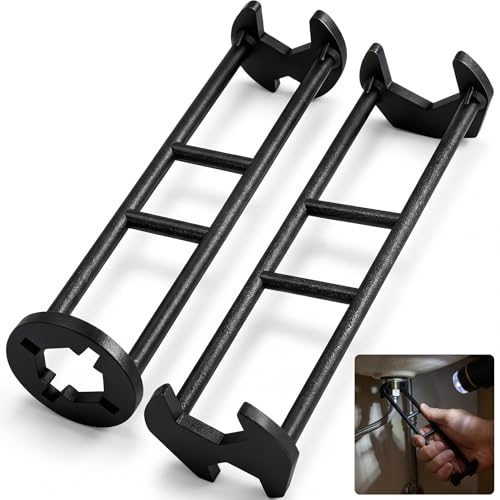 2 Pcs Multifunctional Sink Wrench Set, 7 Sizes Basin Faucet Wrench Tool | Four-Jaw Hex Spanner, for Tight Spaces Under Sink, Plumbing Wrench for Kitchen Bathroom Toilet Installation and Repair