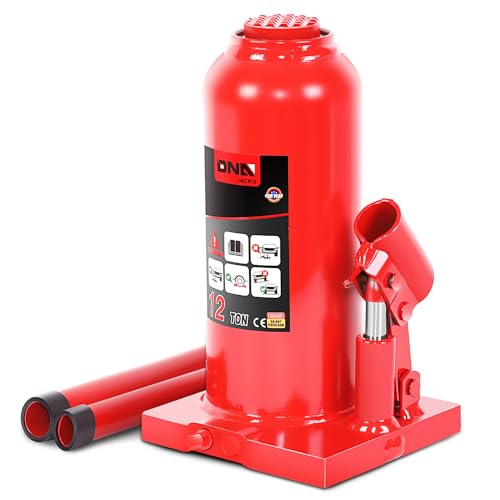DNA Motoring 12 tons / 24000 lbs Lifting Automotive Welded Hydraulic Bottle Jack for Repair Vehicle, Pickup, Truck, w/Manual Handle, Red,TOOLS-00360 - color: red, style: 12 ton