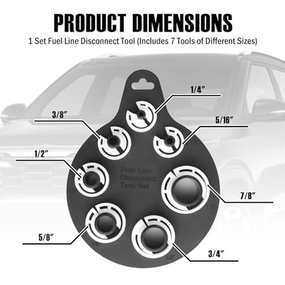 1/4" - 7/8" Fuel Line Disconnect Tool Set with 7 Standard Sizes,Plastic Air Conditioning and Fuel Line Removal Tool,Multifunctional Quick Disconnect Tools for Auto AC/Gas
