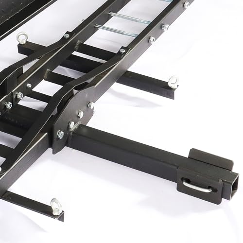 Motorcycle Hitch Carrier, 500LBS Heavy Duty Steel Dirt Bike Hauler Hitch Mount Rack with Loading Ramp, Anti-Tilt Locking Device for Truck, Car or SUV with 2" Hitch Receiver