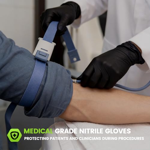 TREEGO Black Nitrile Disposable Gloves, X-Large, 6 Mil, 100 Count | Powder Free, Latex Free, 510(k) Cleared, 6 Mil Disposable Gloves for Warehouse, Maintenance & Heavy-Duty Cleaning - color: Black 100, size: X-Large