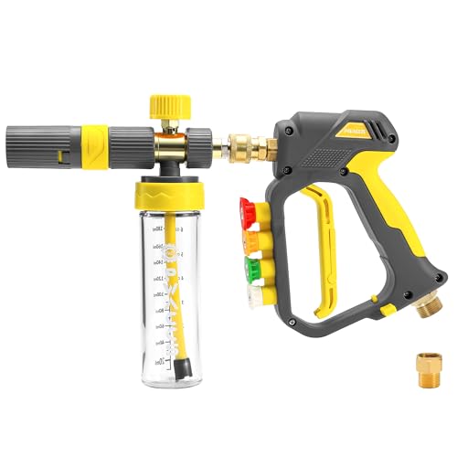 PWACCS Pressure Washer Foam Cannon Pro, Small No-Dilution Foam Gun 200 ML | Power Washer Soap Foam Blaster With Short Gun, 4 Spray Nozzles, For Car Wash - size: 200 ML