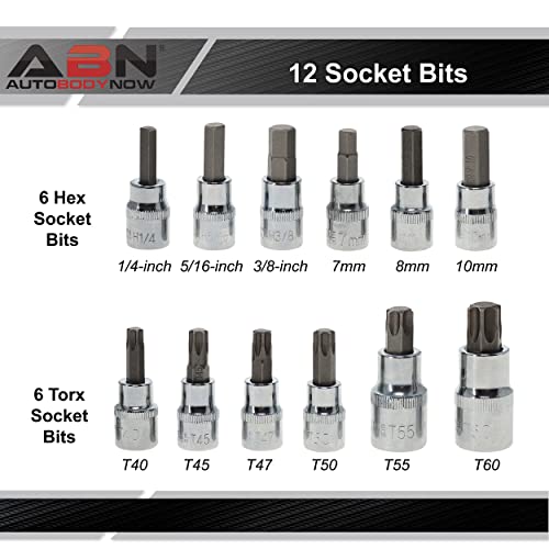 ABN Disc Brake Service Set - 32pc Universal Disc Brake Caliper Compression Tool Set for Pad Piston and Line Adjustment