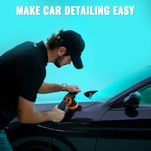 AUTIWOZ Mini Buffer Polisher, Rotary Car Buffer and Polisher Kit 6 Speeds, 1" /2" /3" Base Pads M14 Thread Extension Shaft for Car Boat Sanding Polishing and Waxing, W03