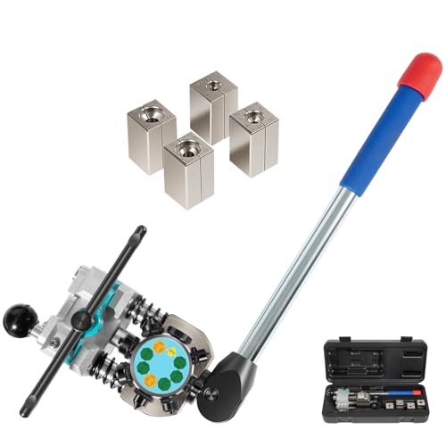 Yoursme Professional Vise-Mounted Brake Line Flaring Tool Kit 45 Degree Single Double Bubble Flares | for 304 Stainless Steel Copper Metal Tubing, Heavy Duty Bench Vise Flaring Tool for 3/16", 1/4", 5/16", 3/8", 4.75mm Lines