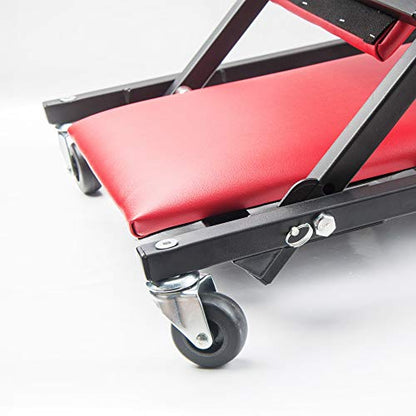 WINTOOLS 41" Foldable Heavy Duty Z Creeper Seat Rolling Chair Mechanics Garage 2 in 1 Work Bench