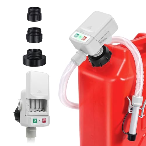 Portable Battery Powered Fuel Transfer Pump, Electric Siphon Pump for Gasoline, Diesel, Water, Cordless Gas Pump Transfer Liquid with [3.2 GPM] Flow Rate for Car, Truck, Lawn Mower - color: Gray