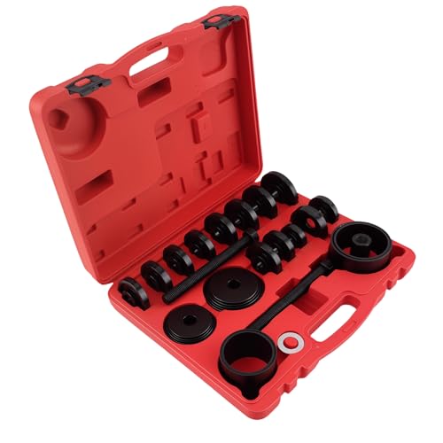 maXpeedingrods 24pcs Front Wheel Drive Bearing Removal Installation Tool Kit, FWD Wheel Bearing Press Puller Service Tool Set, Universal Automotive Wheel Bearing Install/Remover Master Kit