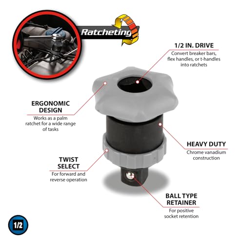 Performance Tool W32114 1/2" Drive Ratcheting Adapter - style: 1/2" Drive Ratcheting Adapter