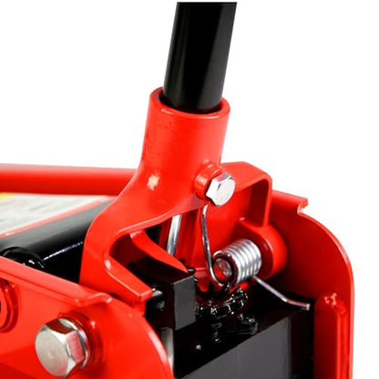 Professional Heavy Duty Hydraulic Floor Jack - Low Profile Steel Racing Jack With Piston Quick Lift Pump, 3 Ton (6,000 lb) Capacity, 5.1"-20" Lifting Range, Red - color: Lift 5.1"-20" 3 Ton(6,000lb) Red Steel