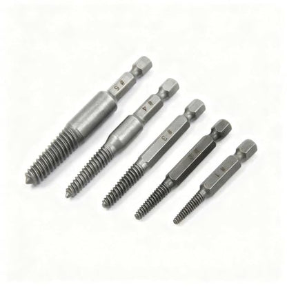 5-Piece Screw Extractor Set, Damaged & Stripped Screw Remover, Broken Bolt Extractor Kit, 1/4 Inch Hex Shank Drill Bit Tools for Home Use and DIY Projects