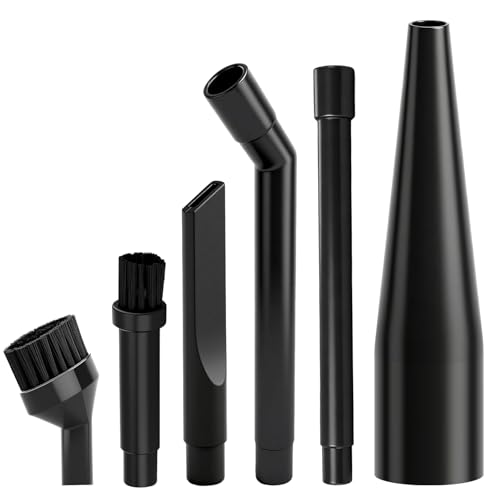 1-1/4" Micro Cleaning Wet Dry Vac Nozzle Kit, 6-Piece Attachments for Compact Wet Dry Shop Vacuum, Industrial-Grade Shop Vacuum Accessories for Intricate and Detail Cleaning CMXZVBE38668
