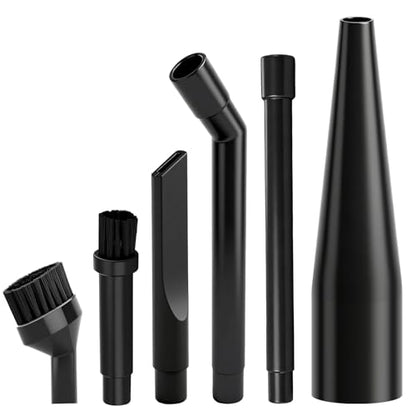 1-1/4" Micro Cleaning Wet Dry Vac Nozzle Kit, 6-Piece Attachments for Compact Wet Dry Shop Vacuum, Industrial-Grade Shop Vacuum Accessories for Intricate and Detail Cleaning CMXZVBE38668